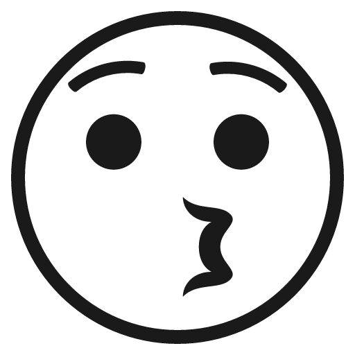Kissing face icon, solid style, from Emoji One (Monotone)