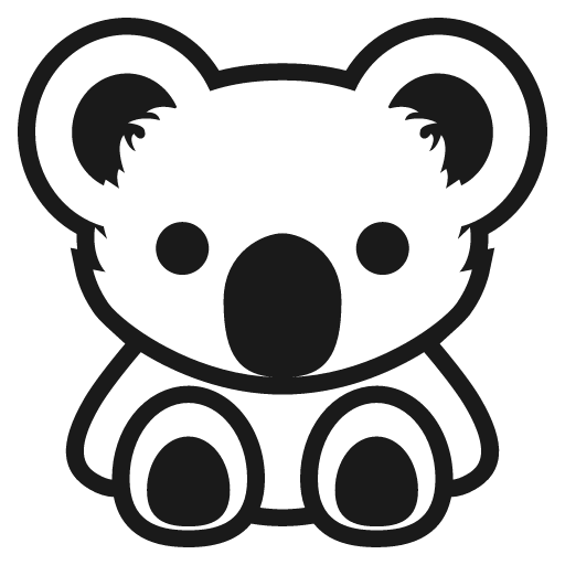 Koala icon, solid style, from Emoji One (Monotone)