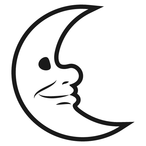 Last quarter moon face icon, solid style, from Emoji One (Monotone)