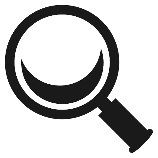 Magnifying glass tilted left icon, solid style, from Emoji One (Monotone)