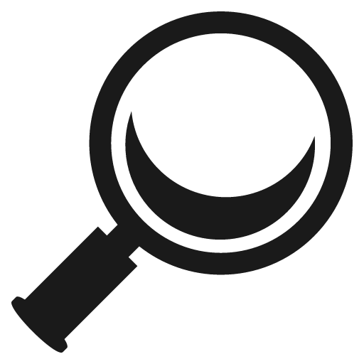 Magnifying glass tilted right icon, solid style, from Emoji One (Monotone)