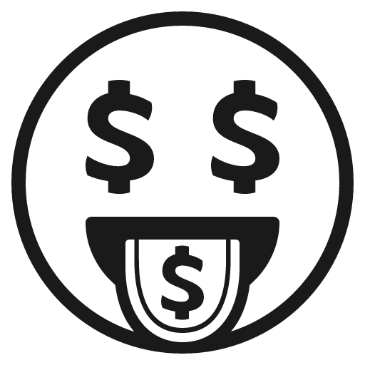 Money mouth face icon, solid style, from Emoji One (Monotone)