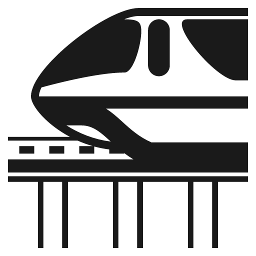 Monorail icon, solid style, from Emoji One (Monotone)
