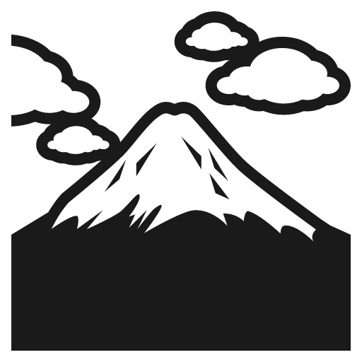 Mount fuji icon, solid style, from Emoji One (Monotone)