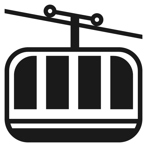 Mountain cableway icon, solid style, from Emoji One (Monotone)