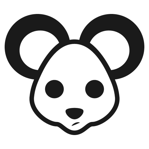 Mouse face icon, solid style, from Emoji One (Monotone)
