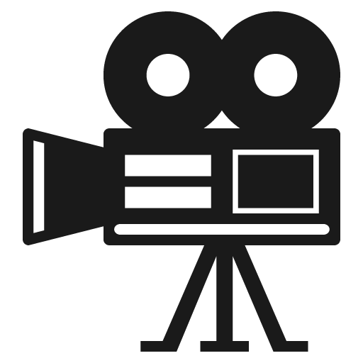 Movie camera icon, solid style, from Emoji One (Monotone)