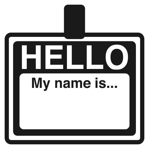 Name badge icon, solid style, from Emoji One (Monotone)