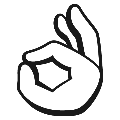 Ok hand icon, solid style, from Emoji One (Monotone)
