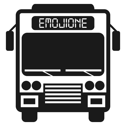 Oncoming bus icon, solid style, from Emoji One (Monotone)