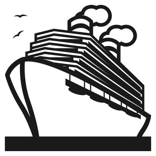 Passenger ship icon, solid style, from Emoji One (Monotone)
