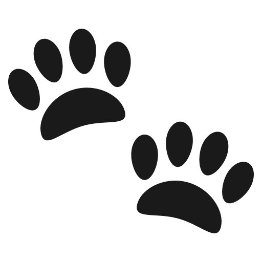 Paw prints icon, solid style, from Emoji One (Monotone)