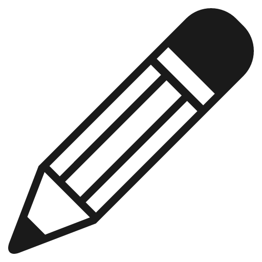 Pencil icon, solid style, from Emoji One (Monotone)