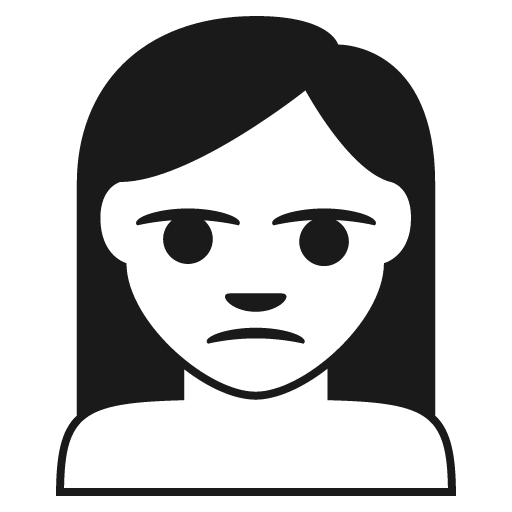 Person frowning icon, solid style, from Emoji One (Monotone)