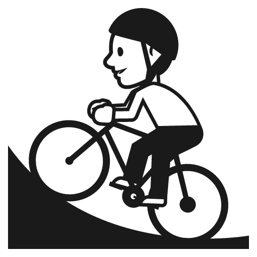 Person mountain biking icon, solid style, from Emoji One (Monotone)