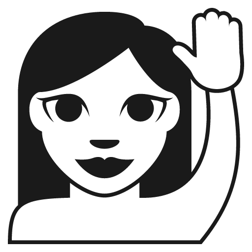 Person raising hand icon, solid style, from Emoji One (Monotone)