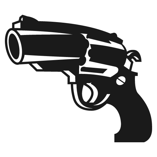 Pistol icon, solid style, from Emoji One (Monotone)