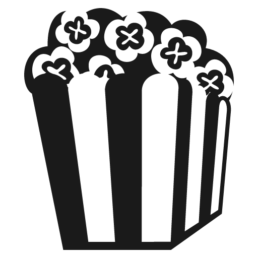 Popcorn icon, solid style, from Emoji One (Monotone)