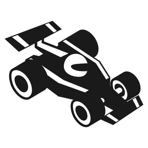 Racing car icon, solid style, from Emoji One (Monotone)