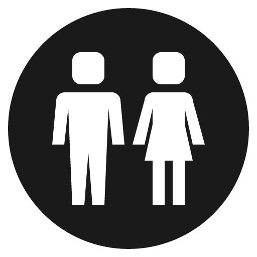Restroom icon, solid style, from Emoji One (Monotone)