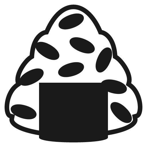 Rice ball icon, solid style, from Emoji One (Monotone)