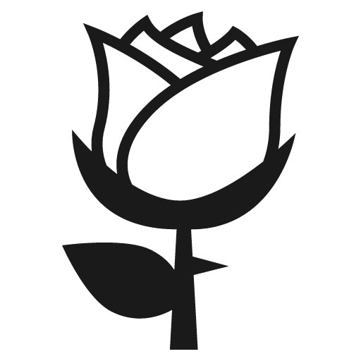 Rose icon, solid style, from Emoji One (Monotone)
