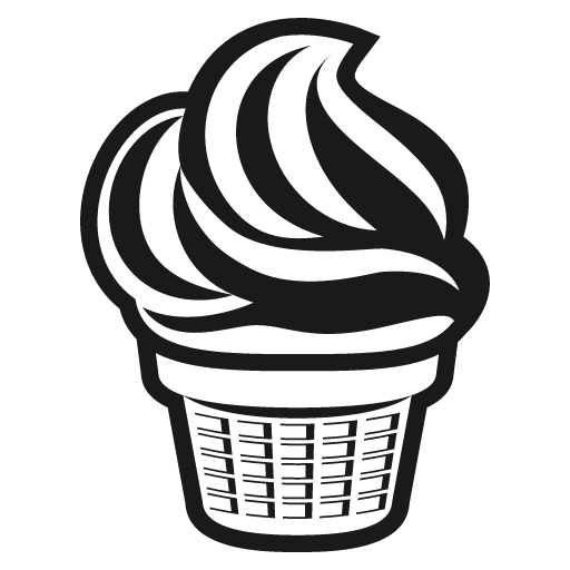 Soft ice cream icon, solid style, from Emoji One (Monotone)