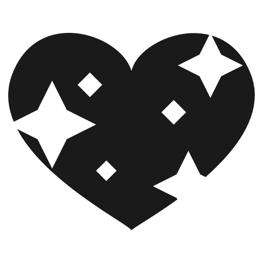 Sparkling heart icon, solid style, from Emoji One (Monotone)