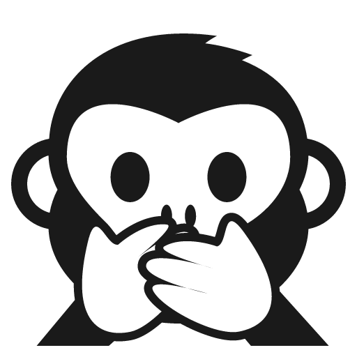 Speak no evil monkey icon, solid style, from Emoji One (Monotone)