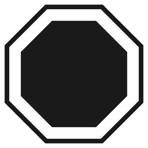 Stop sign icon, solid style, from Emoji One (Monotone)