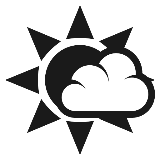 Sun behind small cloud icon, solid style, from Emoji One (Monotone)