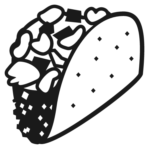 Taco icon, solid style, from Emoji One (Monotone)