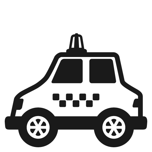 Taxi icon, solid style, from Emoji One (Monotone)