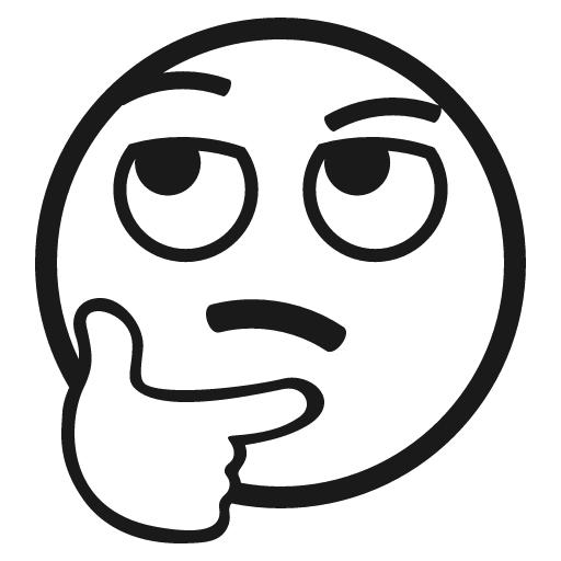 Thinking face icon, solid style, from Emoji One (Monotone)