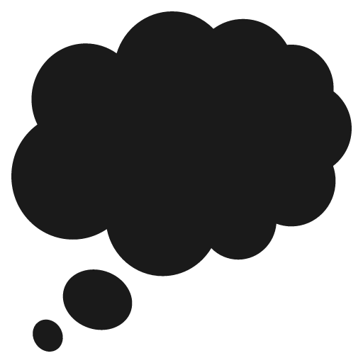 Thought balloon icon, solid style, from Emoji One (Monotone)