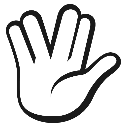 Vulcan salute icon, solid style, from Emoji One (Monotone)
