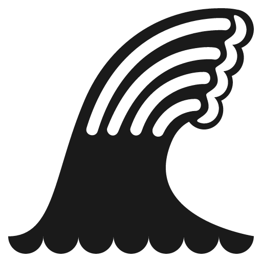 Water wave icon, solid style, from Emoji One (Monotone)