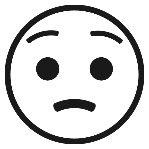 Worried face icon, solid style, from Emoji One (Monotone)