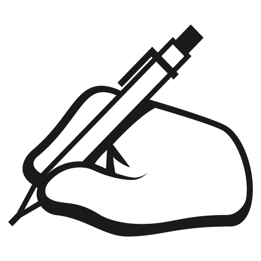 Writing hand icon, solid style, from Emoji One (Monotone)