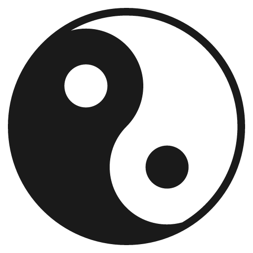 Yin yang icon, solid style, from Emoji One (Monotone)