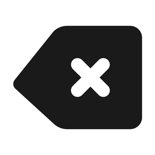 Backspace fill icon, filled style, from Eva Icons