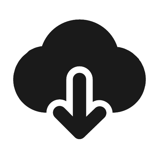 Cloud download fill icon, filled style, from Eva Icons