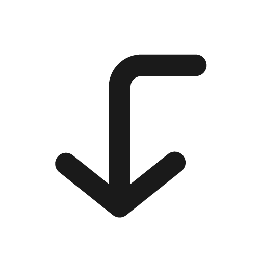 Corner left down outline icon, outline style, from Eva Icons