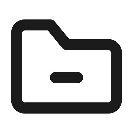 Folder remove outline icon, outline style, from Eva Icons