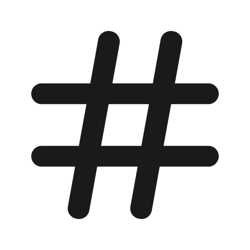 Hash fill icon, filled style, from Eva Icons