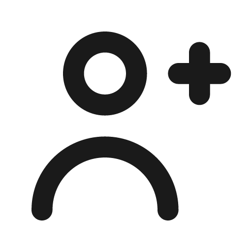 Person add outline icon, outline style, from Eva Icons