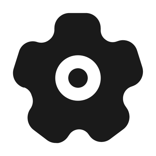 Settings fill icon, filled style, from Eva Icons