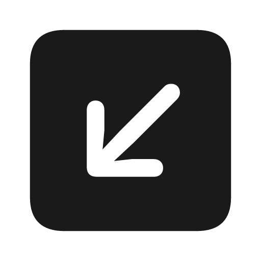 Arrow down left square fill icon, filled style, from Framework7 Icons