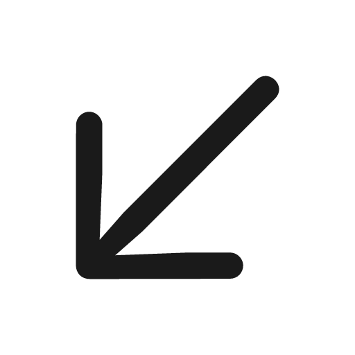 Arrow down left icon, solid style, from Framework7 Icons