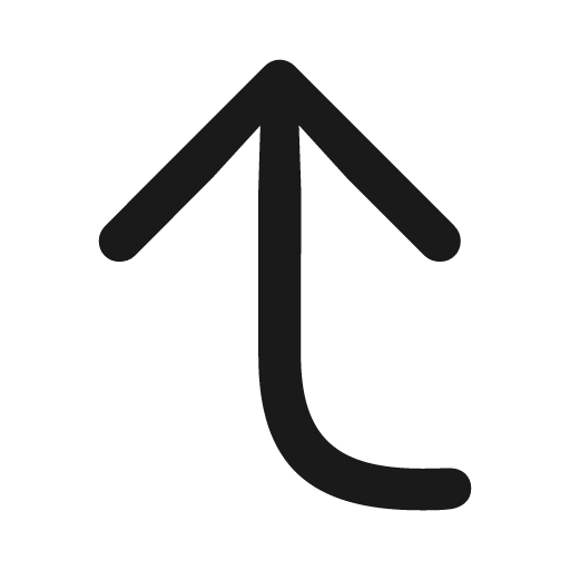 Arrow turn left up icon, solid style, from Framework7 Icons